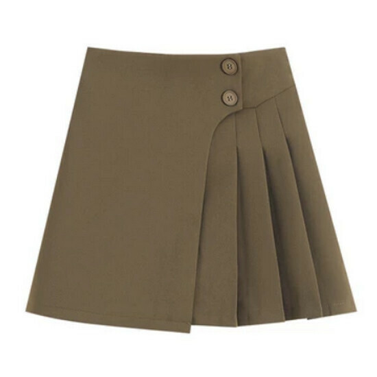 Hot selling irregular pleated skirt [khaki] [S-2XL size] (please contact customer service to confirm the delivery size after placing the order)