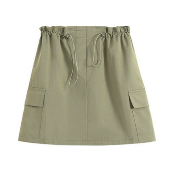 Hot selling lace-up elastic skirt [green] [L-4XL size] (please contact customer service to confirm the delivery size after placing the order)