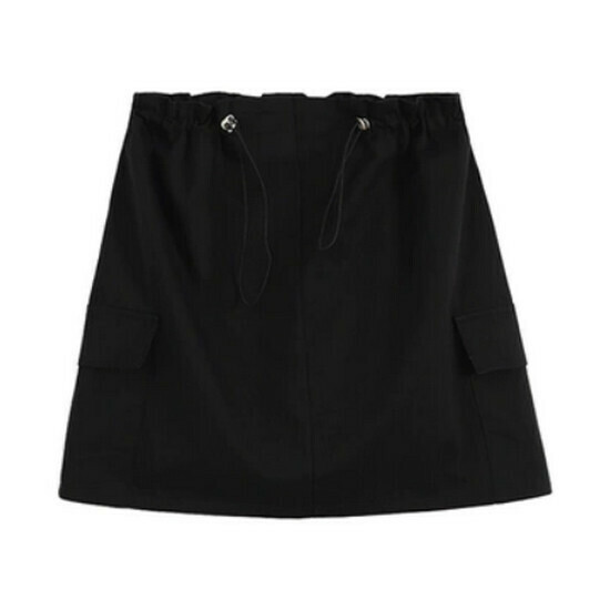 Hot selling lace-up elastic skirt [black] [L-4XL size] (please contact customer service to confirm the delivery size after placing the order)