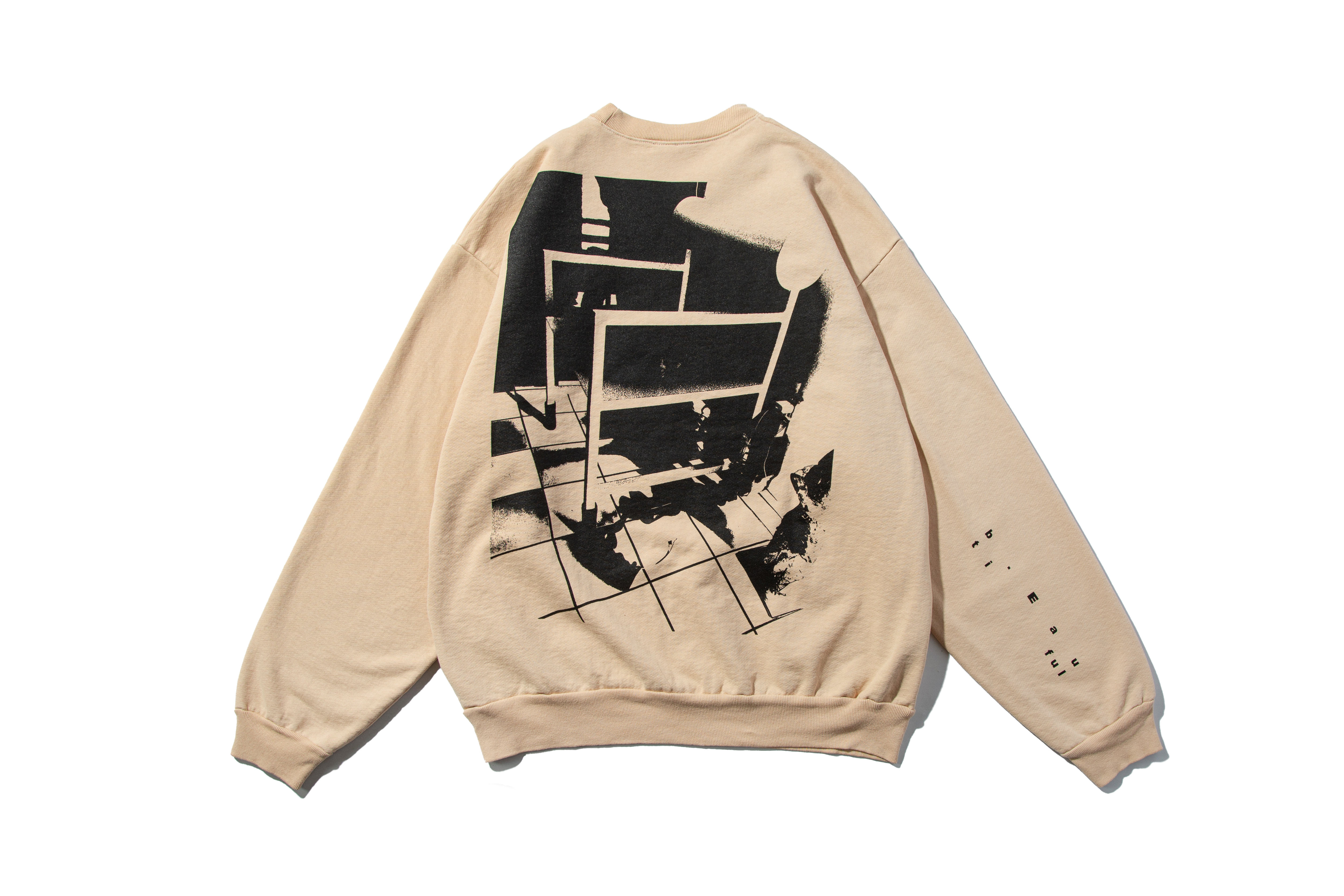 b.Eautiful "b.Eautiful x Waka Waka Soft/Hard Crewneck Sweatshirt" (Beige)