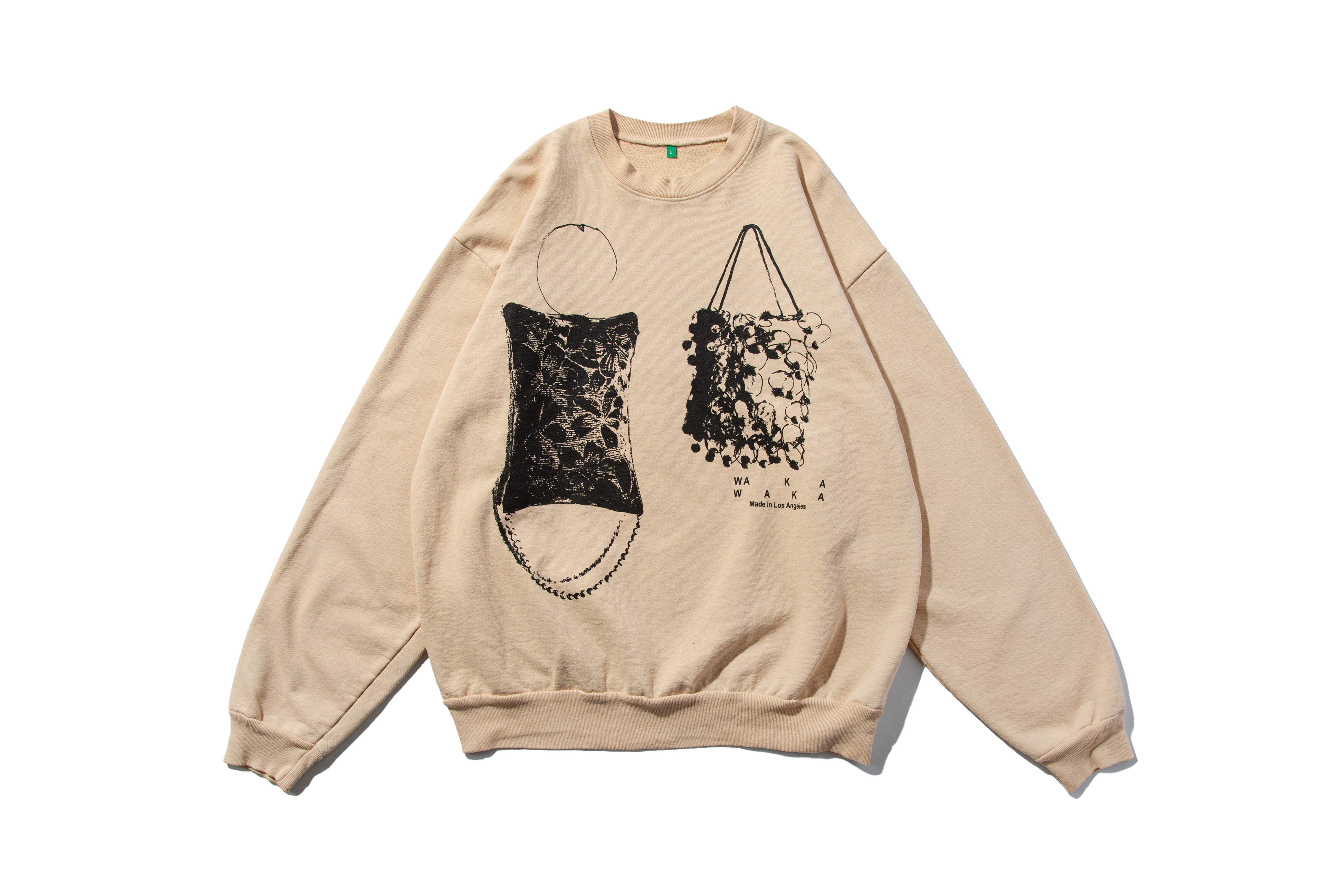 b.Eautiful "b.Eautiful x Waka Waka Soft/Hard Crewneck Sweatshirt" (Beige)