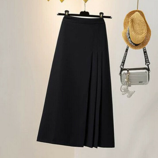 Hot selling high waist suit A-line skirt [black] [L-4XL size] (please contact customer service to confirm the delivery size after placing the order)