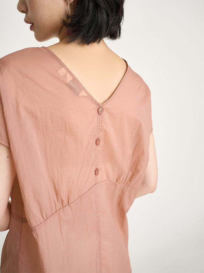 氧氣連袖上衣-甜莓