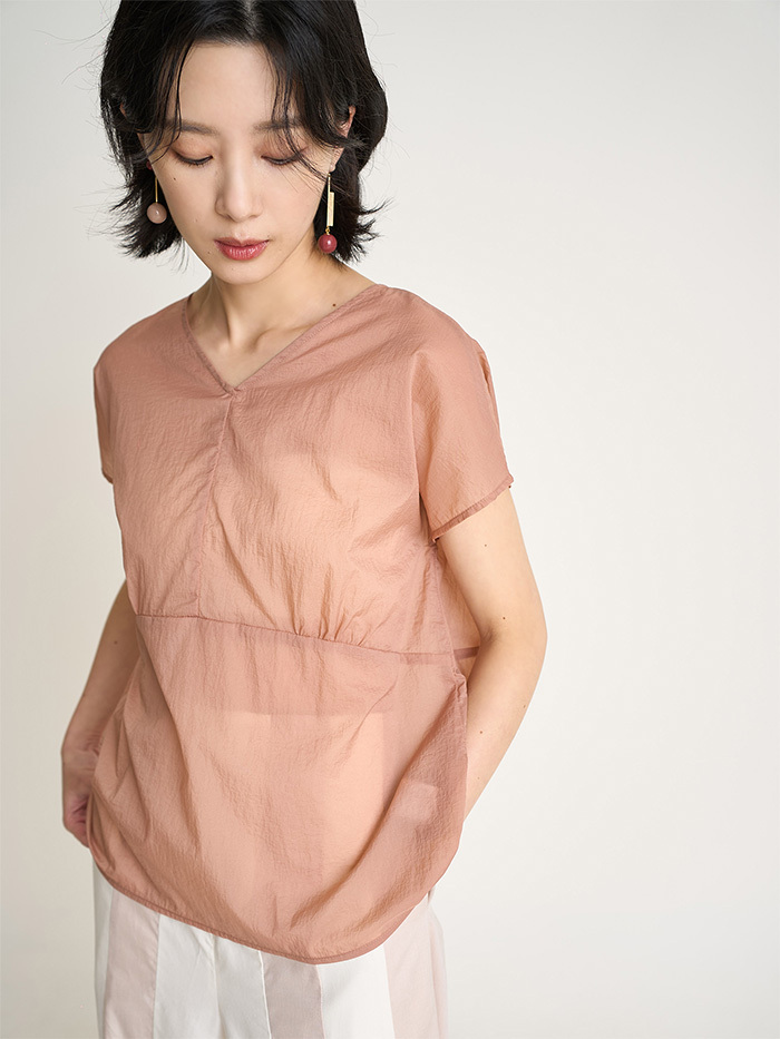 氧氣連袖上衣-甜莓