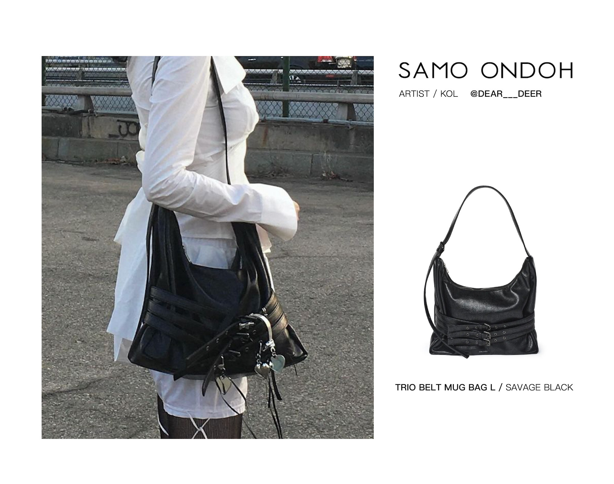 バッグ SAMO ONDOH Belt Flap Bag M Black beltbag | SAMO ONDOH