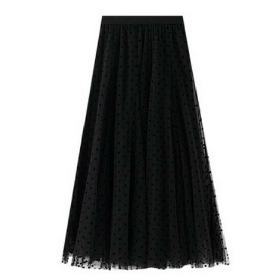 Hot selling drapey mesh skirt [black] [S-2XL size] (please contact customer service to confirm the delivery size after placing the order)