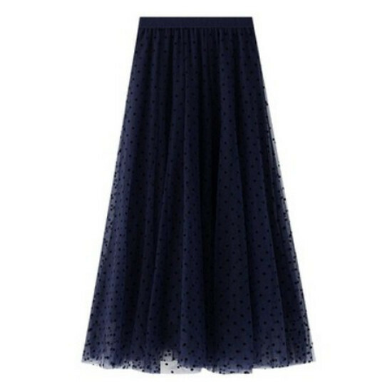 Hot selling drapey mesh skirt [dark blue] [S-2XL size] (please contact customer service to confirm the delivery size after placing the order)