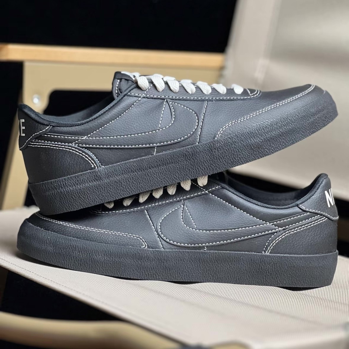 Nike Killshot 2 "Black Phantom" 黑武士 小倒鉤 白縫線 黑倒鉤平替版 低筒男女鞋 HJ7263-010