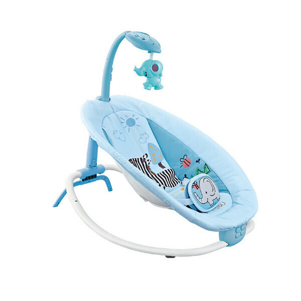 Hotly recommended baby multifunctional folding rocking chair, music vibrating seat, cradle projection [sky blue]