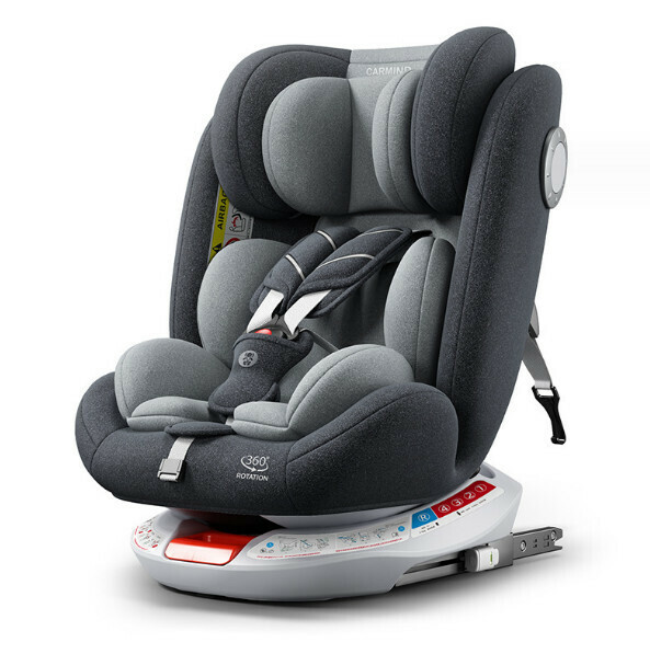Popular children's car safety seat (noble gray ISOFIX hard interface model + 360 degree rotation)