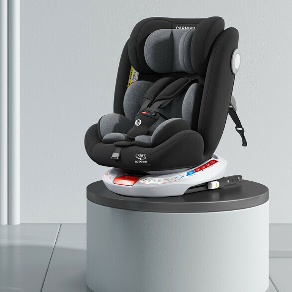 Popular children's car safety seat (star diamond black ISOFIX hard interface model + 360 degree rotation)