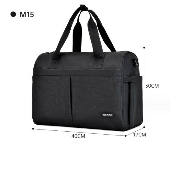 Popular large-capacity shoulder portable mommy bag (black) (size: 40*17*30cm)