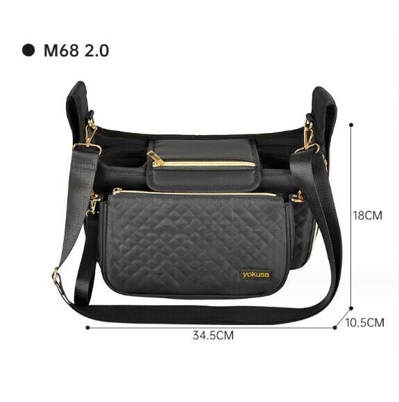 Popular outdoor single shoulder mommy bag (second generation black) (size: 34.5*10.5*18cm)