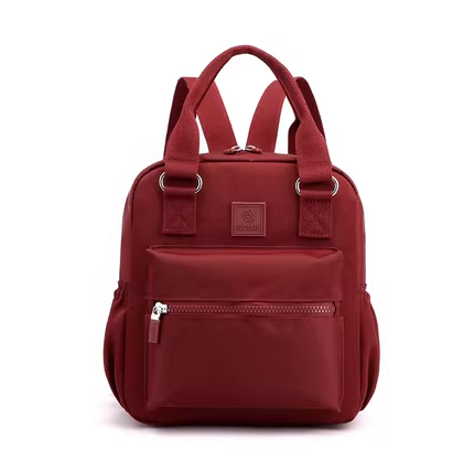 Popular lightweight backpack for women, mom bag, travel and leisure bag, multi-functional [burgundy]