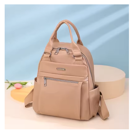 Popular lightweight backpack for women, mom bag, travel and leisure bag, multi-functional [khaki color]