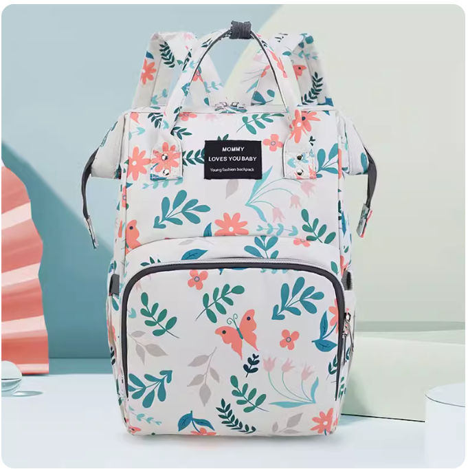 Popular fashionable and lightweight mommy backpack, large-capacity mother and baby bag, multi-functional backpack (Pastoral Pastoral)