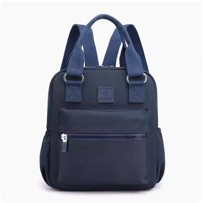 Popular mommy and baby bag, lightweight portable backpack for going out (dark blue)