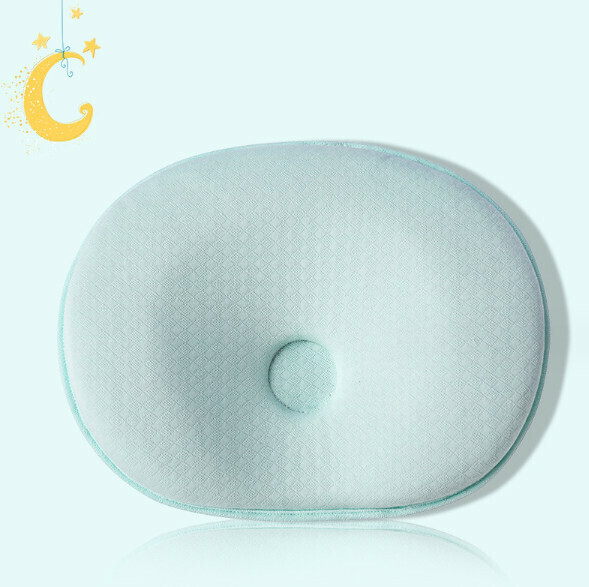 Popular baby head memory foam shaped pillow (light blue) (size: 30.5*24*5cm)