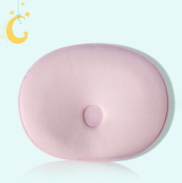 Popular baby head memory foam shaping pillow (pink) (size: 30.5*24*5cm)