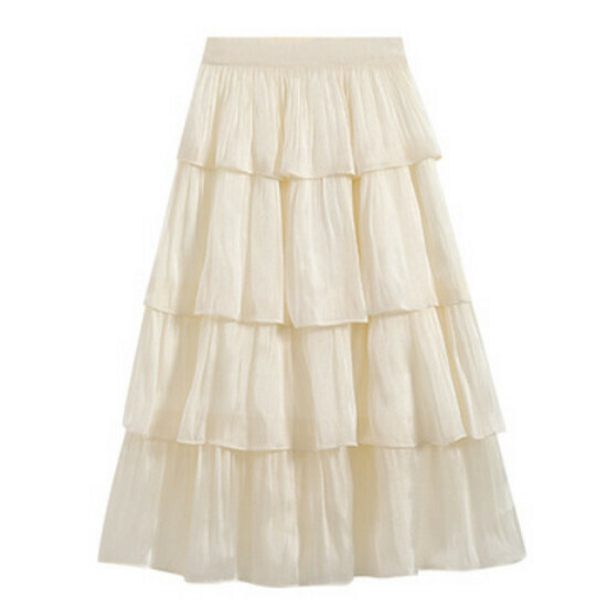 Hot Selling Layer Cake Skirt [Apricot] [Size S-2XL] (please contact customer service to confirm the delivery size after placing the order)