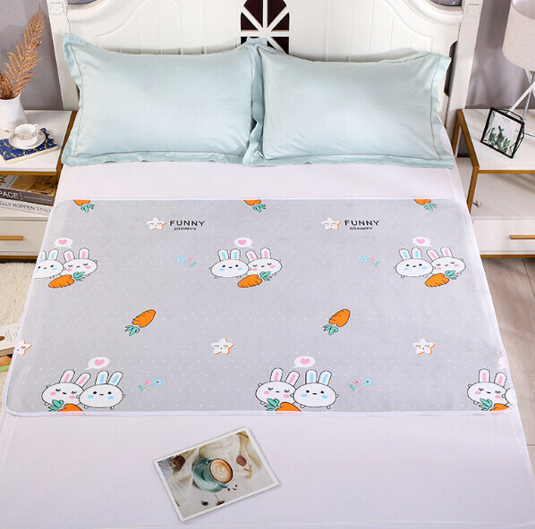 Popular waterproof and anti-side leakage diaper pad [50*70CM] [Gray White Rabbit-reversible]
