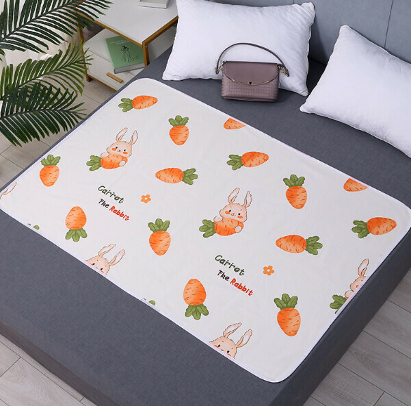 Popular waterproof and anti-side leakage diaper pad [35*45CM] [Carrot Rabbit-reversible]