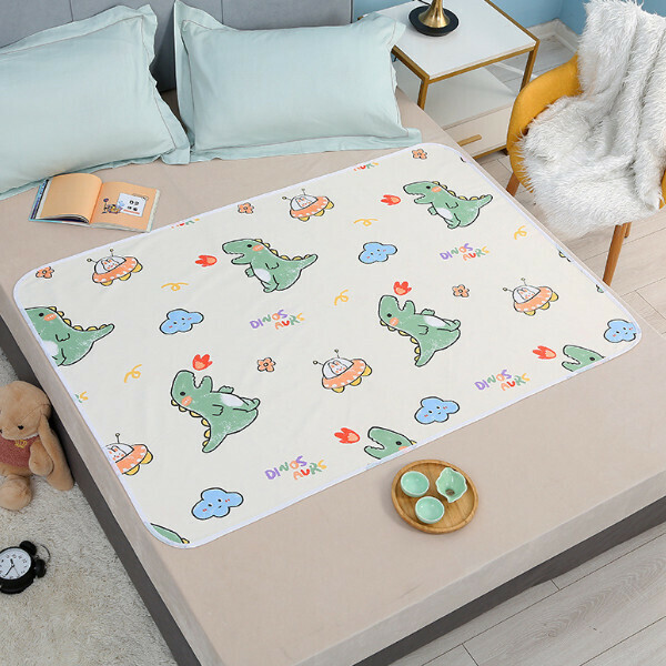 New waterproof and anti-side leakage diaper pad [35*45CM] [Little Dinosaur-reversible]