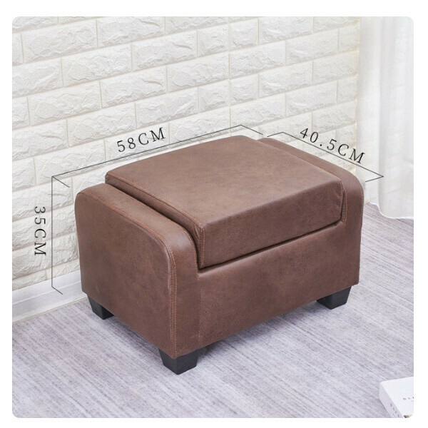 New Creative Sofa Children's Stool Fabric Single Sofa Shoe Changing Stool (58x35x40.5cm) Brown