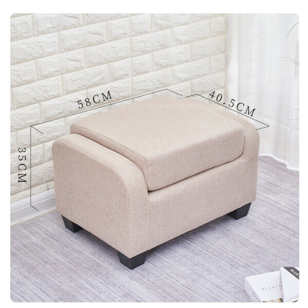 New Creative Sofa Children's Stool Fabric Single Sofa Shoe Changing Stool (58x35x40.5cm) Khaki