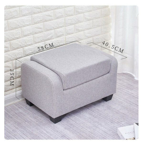 New creative sofa children's stool fabric single sofa shoe changing stool (58x35x40.5cm) light gray