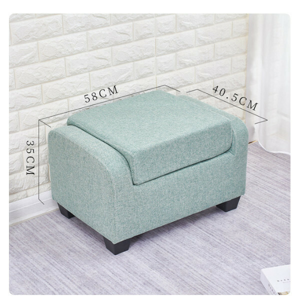 New Creative Sofa Children's Stool Fabric Single Sofa Shoe Changing Stool (58x35x40.5cm) Green