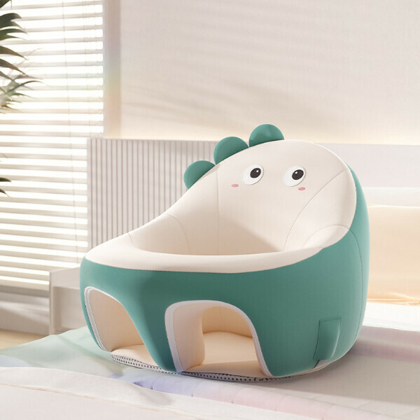 New baby learning chair sofa, training to sit and stand, anti-fall and anti-roll seat [little dinosaur + anti-fouling and no-wash]