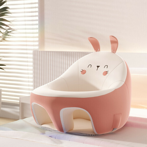 New baby learning chair sofa, training to sit and stand, anti-fall and anti-roll seat [Begonia Rabbit + anti-fouling and no-wash]