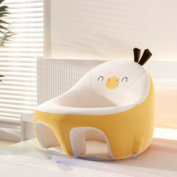 New baby learning chair sofa, training to sit and stand, anti-fall and anti-roll seat [little yellow duck + anti-fouling and no-wash]