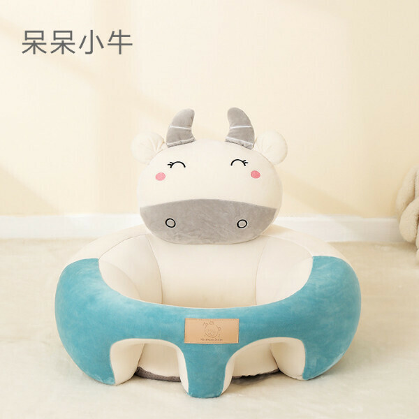 New baby learning chair, baby sofa, anti-fall tool for learning to sit [Silly Calf + Crystal Velvet]