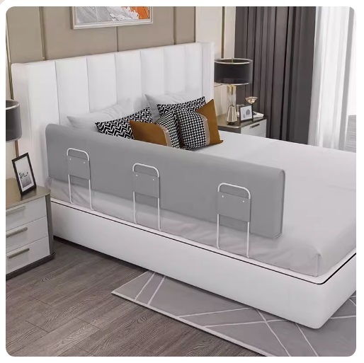 New baby anti-fall protective rail bed rail soft-packed anti-collision mat (150cmx25cm high + 3 brackets) clear water gray