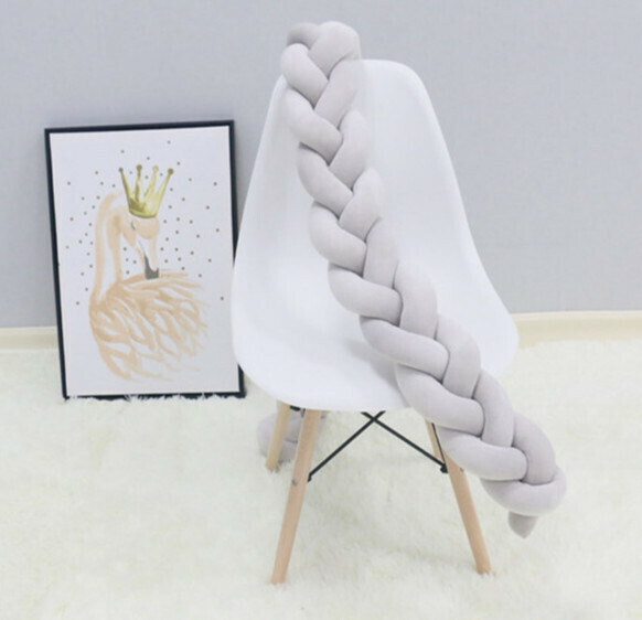 Hot selling braided anti-collision bedside pillow (NO2 pure gray) (400cm three strands)