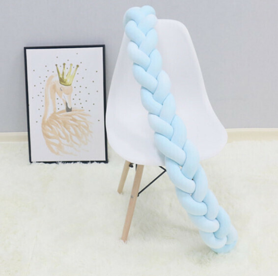 Hot selling braided anti-collision bedside pillow (NO3 pure blue) (300cm three strands)