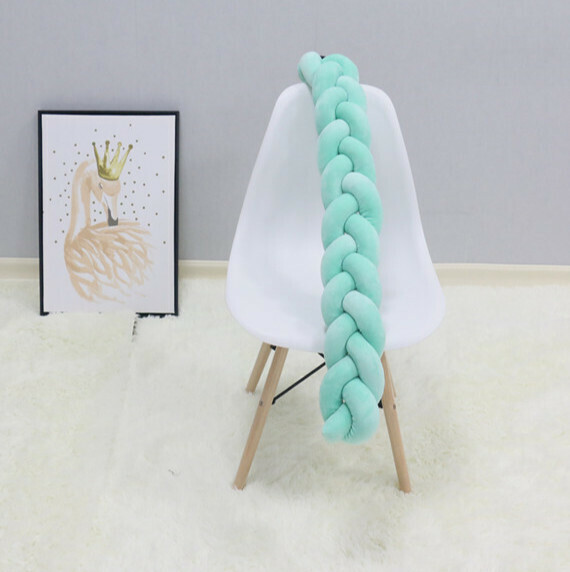 Hot selling braided anti-collision bedside pillow (NO4 pure green) (100cm three strands)