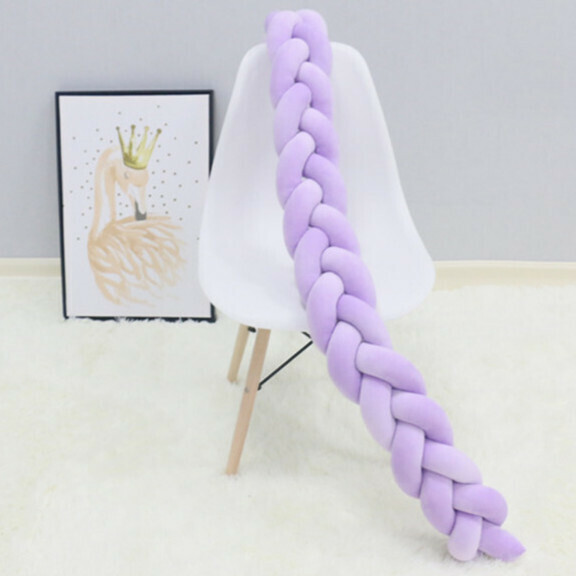 Hot selling braided anti-collision bedside pillow (NO5 pure purple) (100cm three strands)