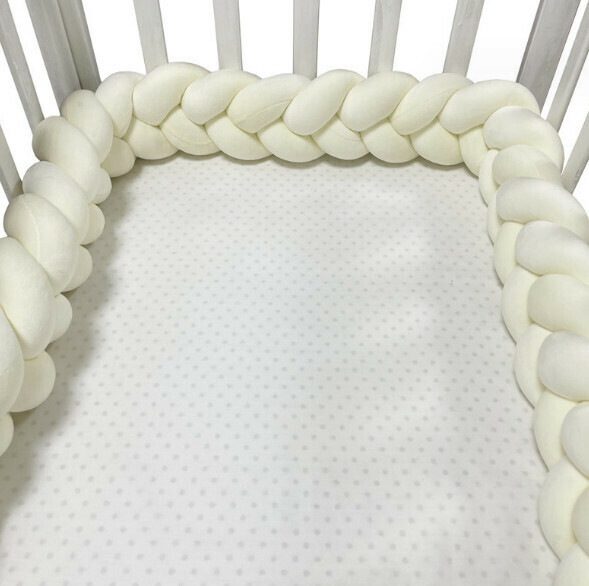 Hot selling braided anti-collision bedside pillow (NO7 milk white) (100cm three strands)