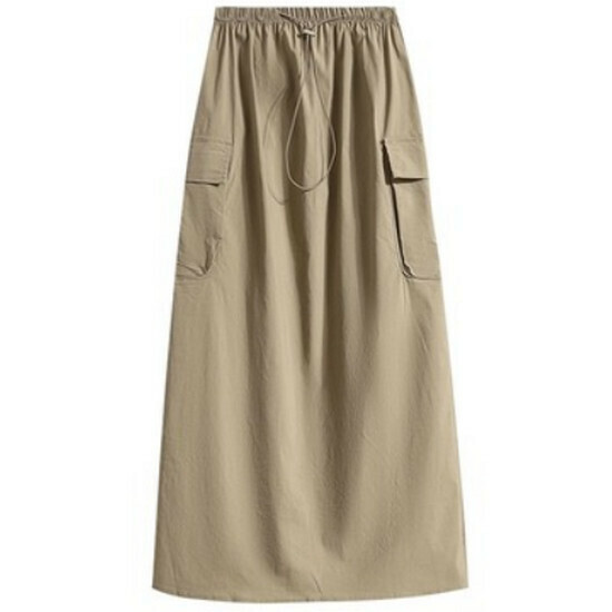 Hot Selling High Waist Work Skirt [Khaki] [L-4XL] (please contact customer service to confirm the delivery size after placing the order)
