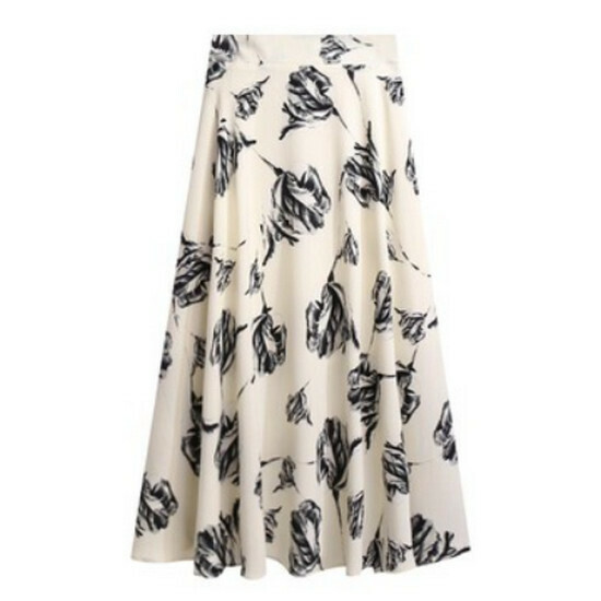 Hot selling chiffon floral skirt [white] [L-4XL size] (please contact customer service to confirm the delivery size after placing the order)