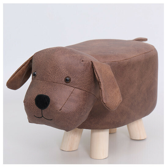 Popular Children's Small Shoe Changing Bench [Puppy Brown]