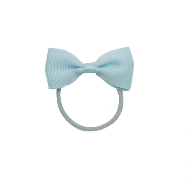Hot item [Special offer] Children's hair rubber band hair rope simple and cute bow headdress (light blue 1 pair)