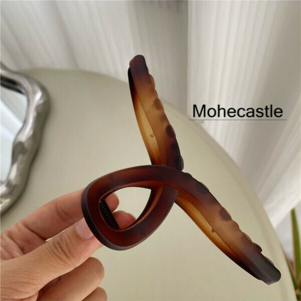 Hot Style [Special Offer] Large Frosted Matte Simple Shark Hair Clip Grip Hair Accessory (Tortoiseshell Matte)