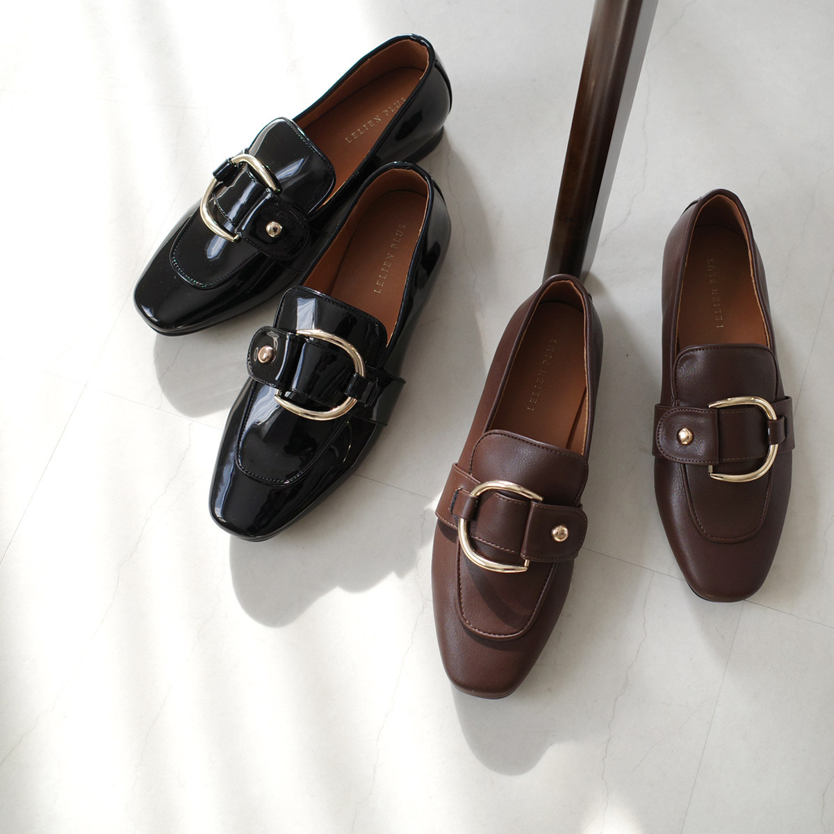 方頭搭扣樂福鞋 女鞋