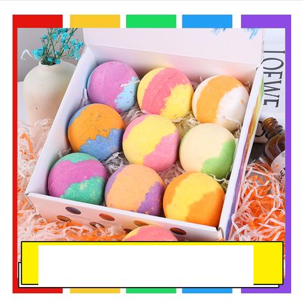 Hotly recommended aromatic bath salt ball, whitening skin, exfoliating bath foam ball ((gift box) Vibrant Youth 100g*9 pieces)