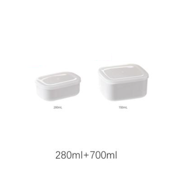 爆款保鮮盒（白色【280ml+700ml】各2個）