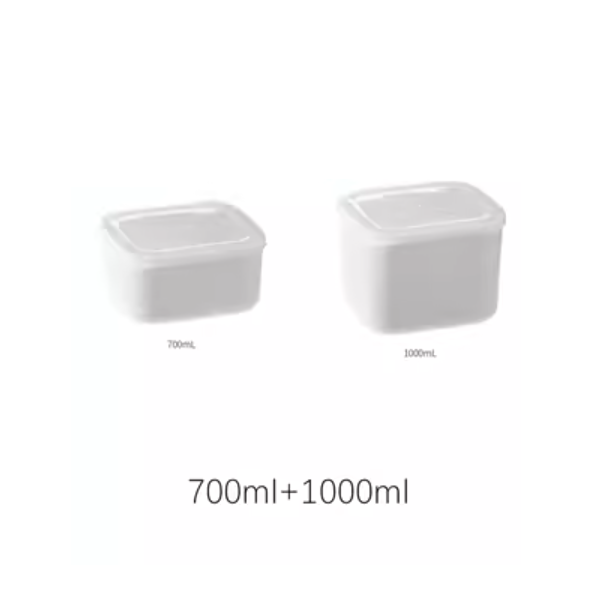 爆款保鮮盒（白色【700ml+1000ml】各2個）